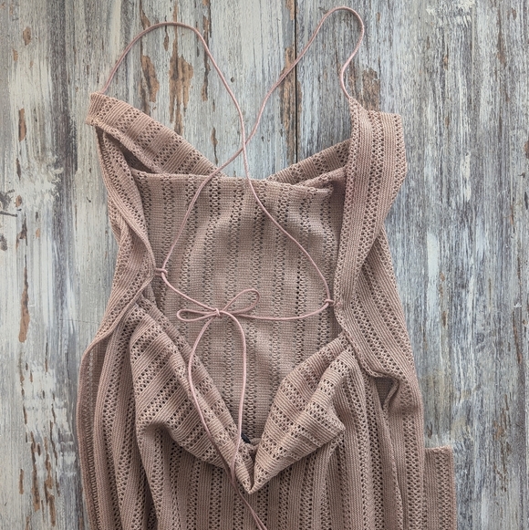 Michael Costello X Revolve Shannon Crochet Maxi Dress Nude Women's Medium - Picture 5 of 9